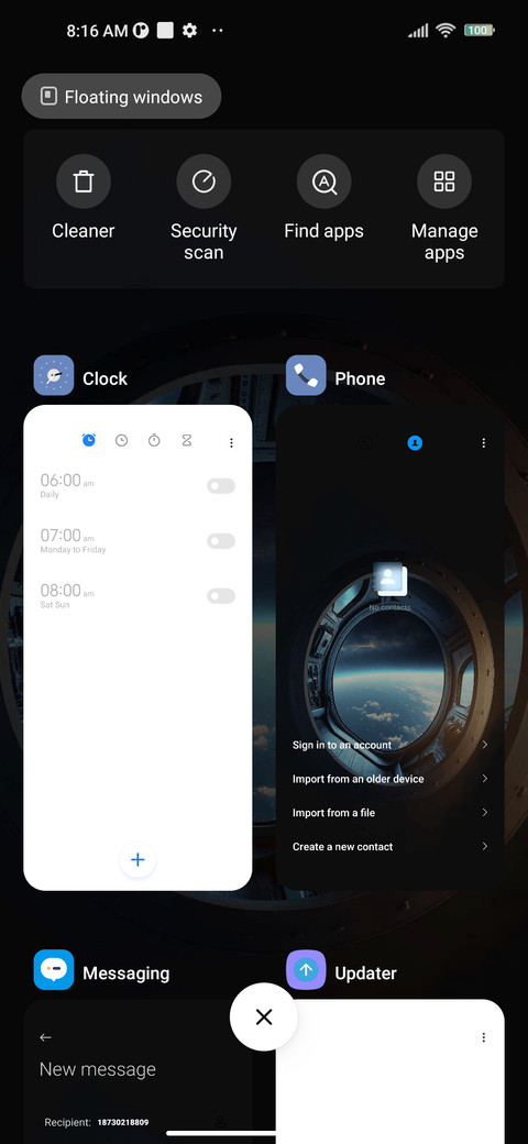 Empty window screenshot