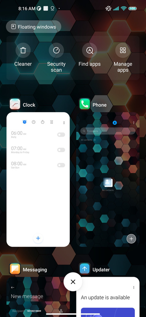 Light hexagon screenshot