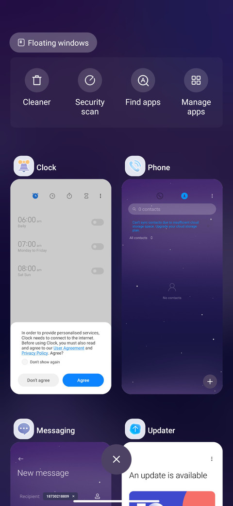 Dynamic gradient screenshot
