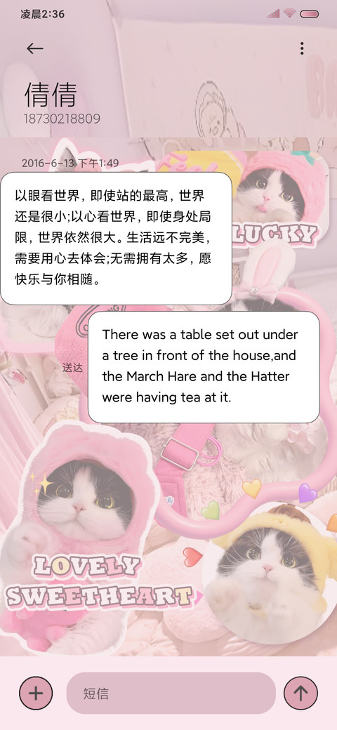 可爱猫猫 粉红贴纸 screenshot