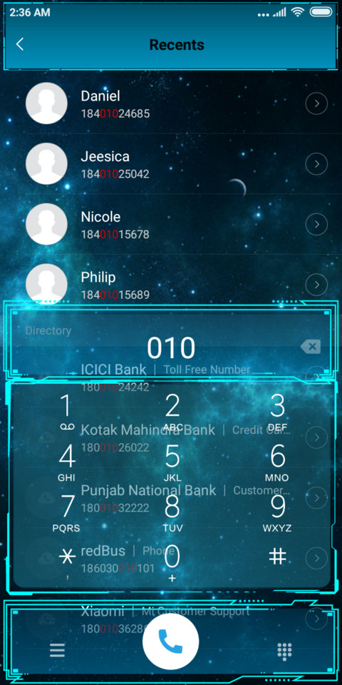 Blue space screenshot