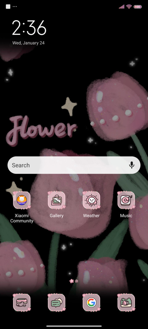 Pink Black Flower screenshot