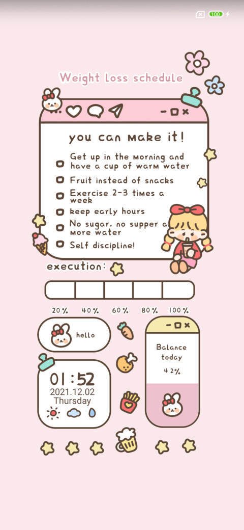 Weight loss plan screenshot