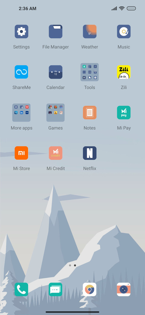 Simple snow scene screenshot