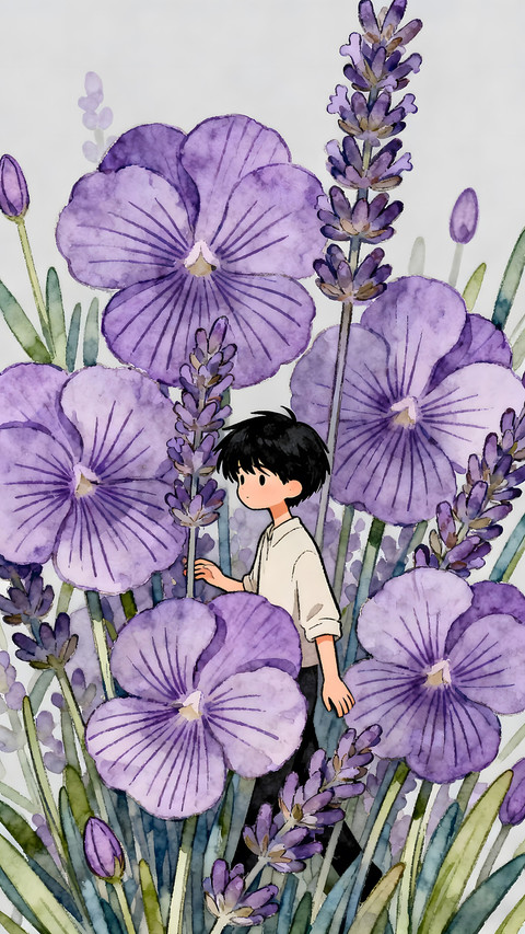 Youth in purple flower grove 2 screenshot