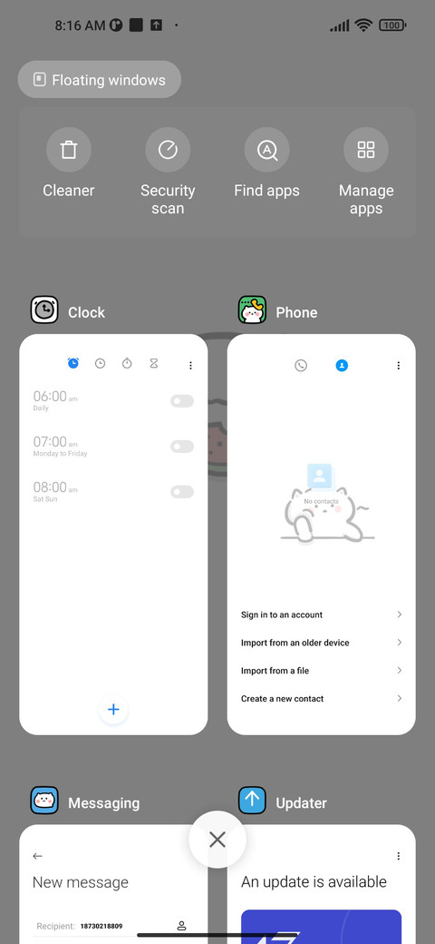 Lazy cat module screenshot