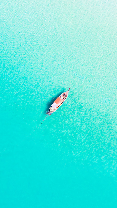 View from above, stunning aerial view of a long-tail boat screenshot