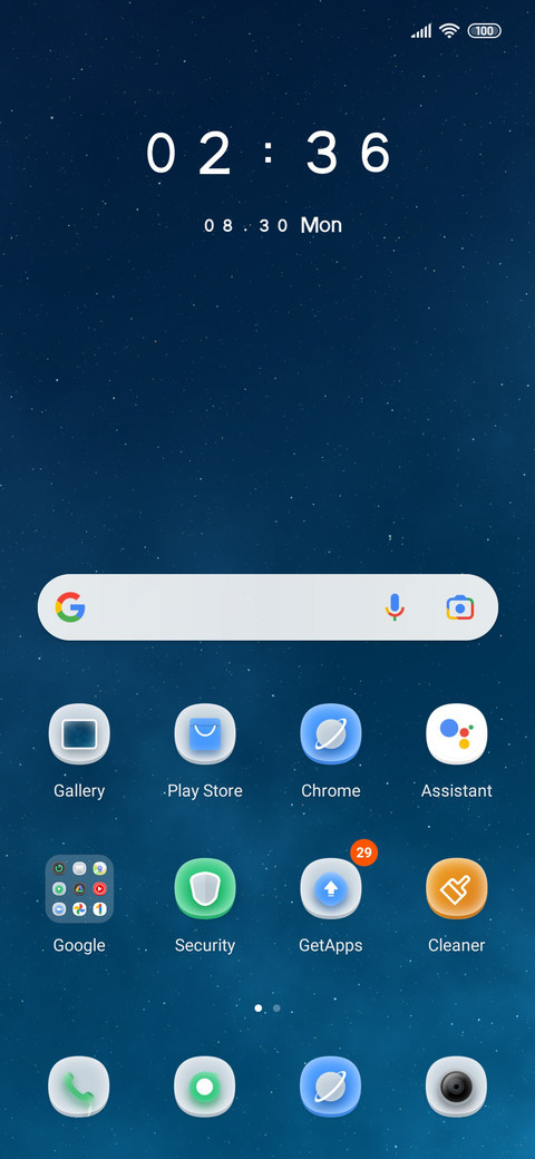 Blue starry sky screenshot
