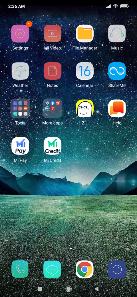 The starry sky screenshot