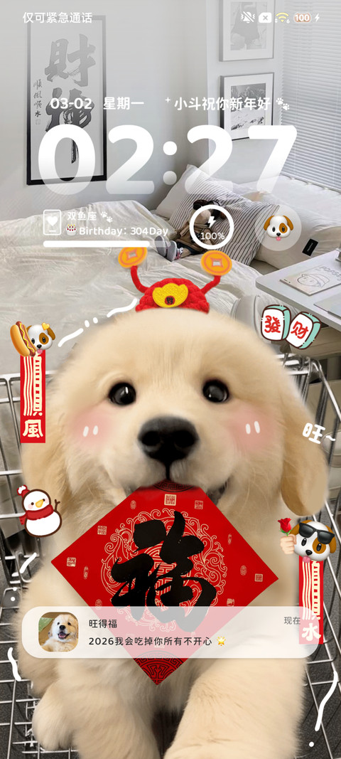 ins新年小狗送福 screenshot