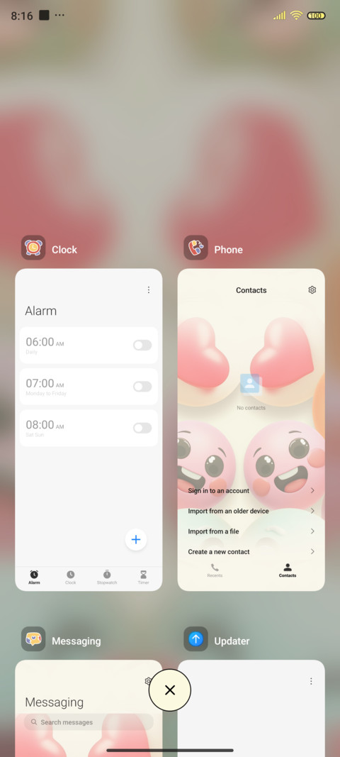 Mood diary screenshot