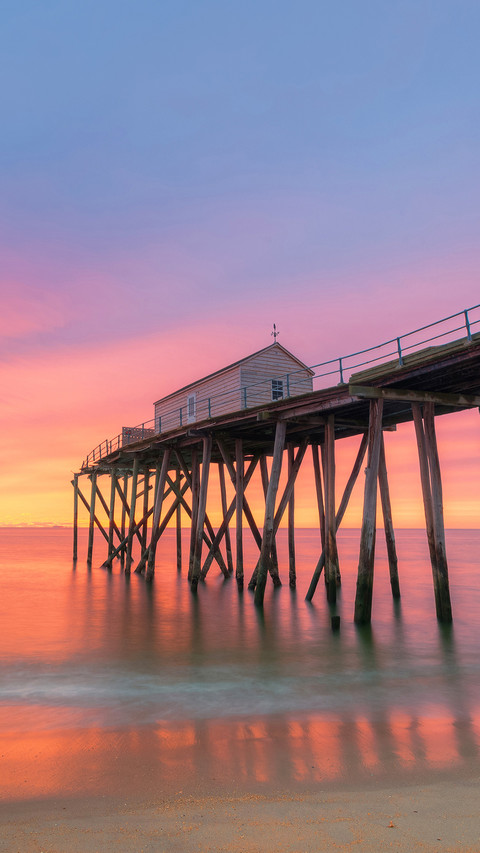 Belmar fishing pier colorful sunrise screenshot