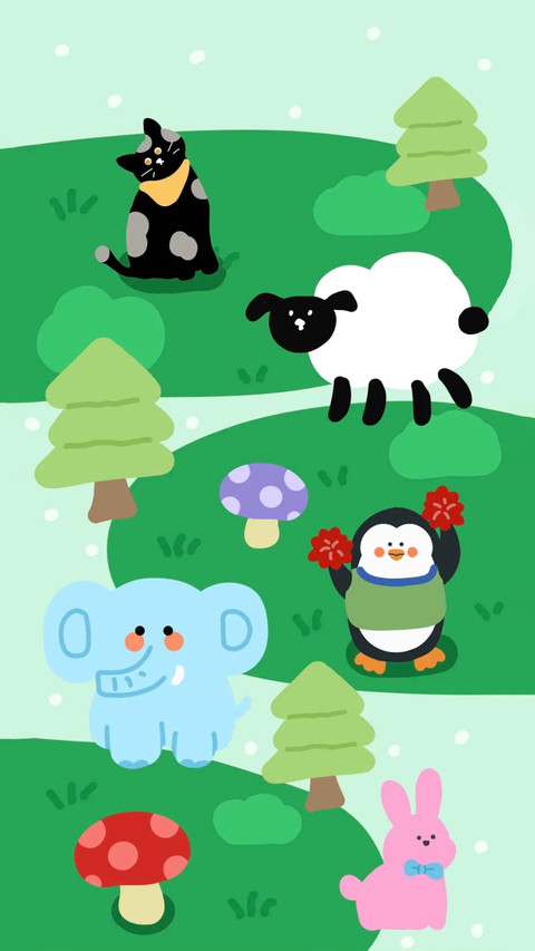 可爱动物春日壁纸-锐景创意 screenshot