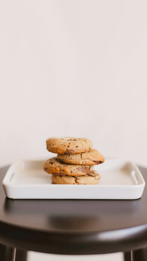 A vertical shot of freshly-baked chocolate cookies screenshot