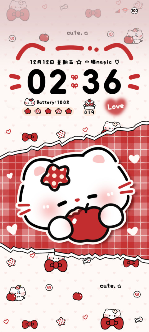 蝴蝶结 呆呆小猫头 screenshot