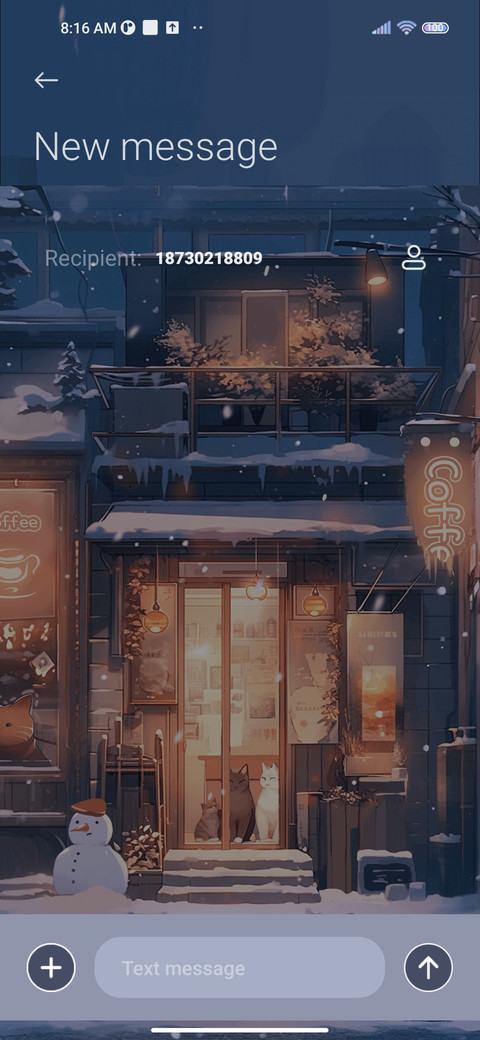 Winter coffee cat screenshot