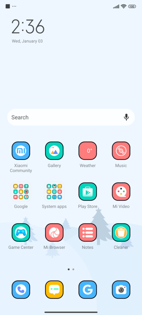 Classic light blue screenshot