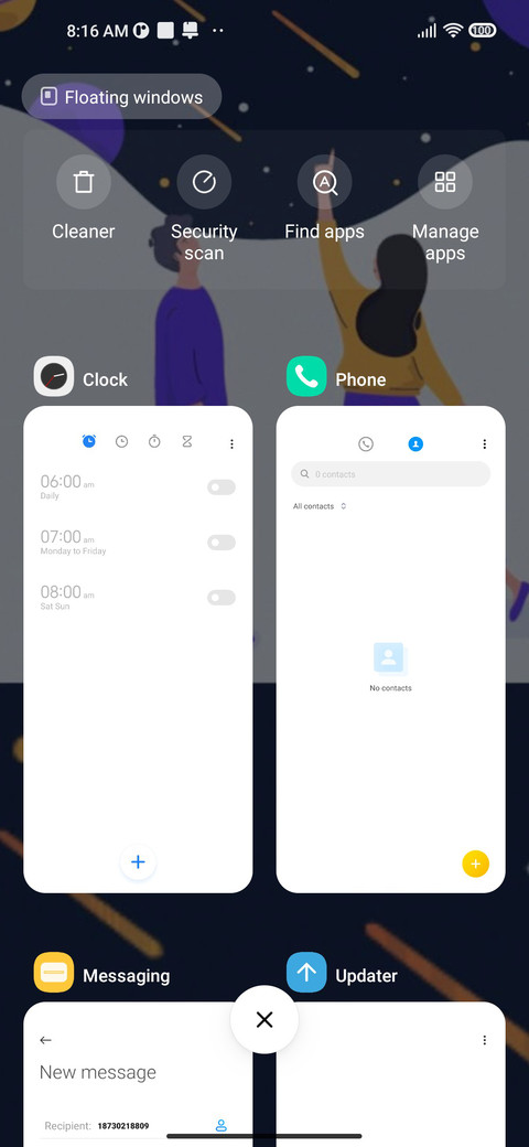 One finger screenshot
