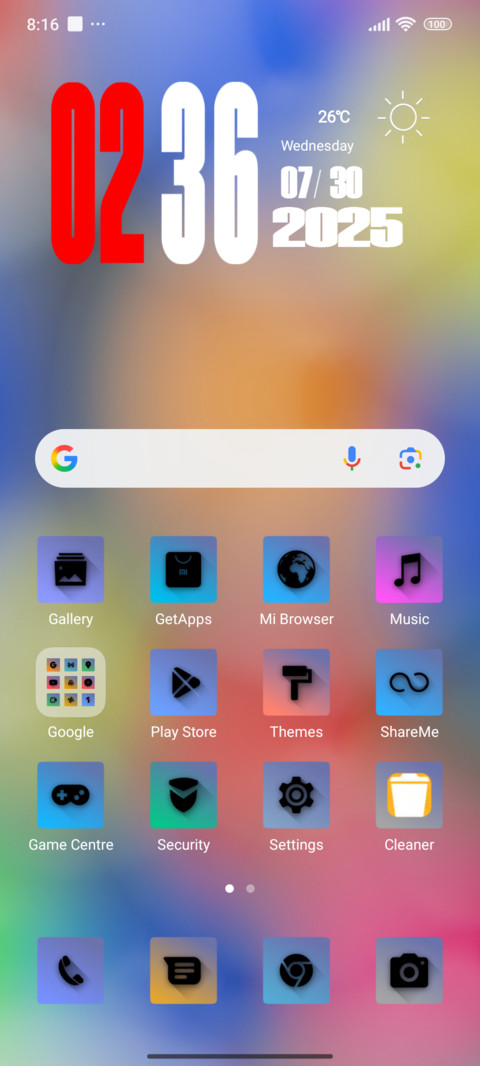 Mixed colors screenshot
