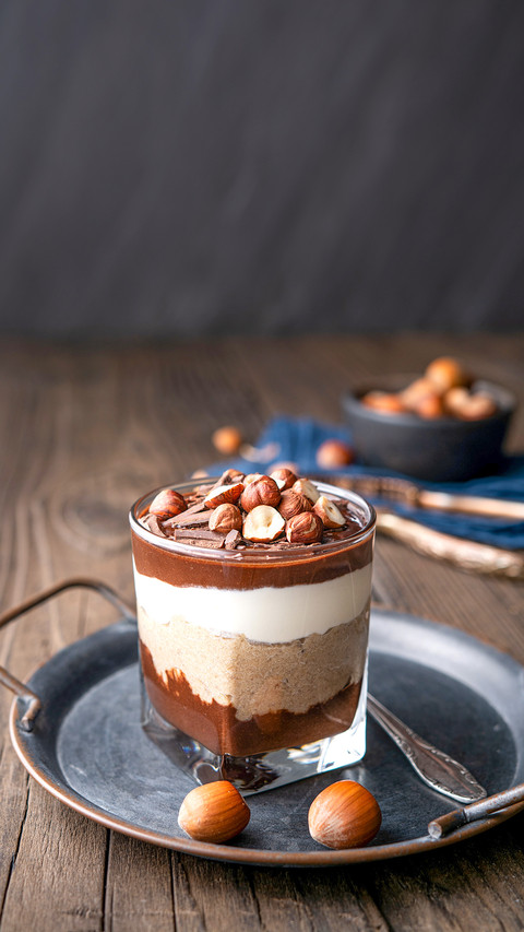 Layered dessert with chocolate mousse screenshot