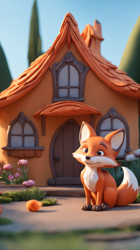 Landscape of a cute fox house in clay screenshot