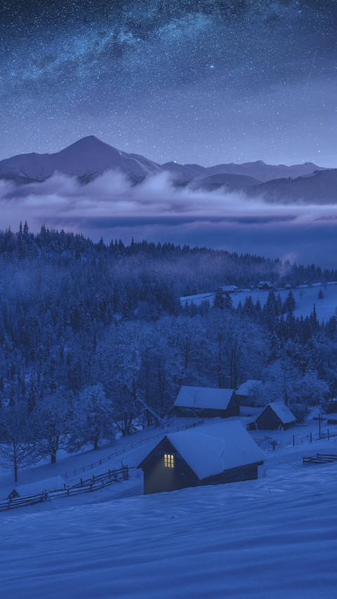 Foggy View of Moutain and Village screenshot