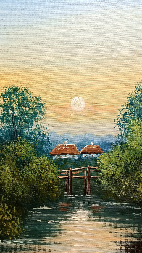 Wave Art Oil Painting screenshot