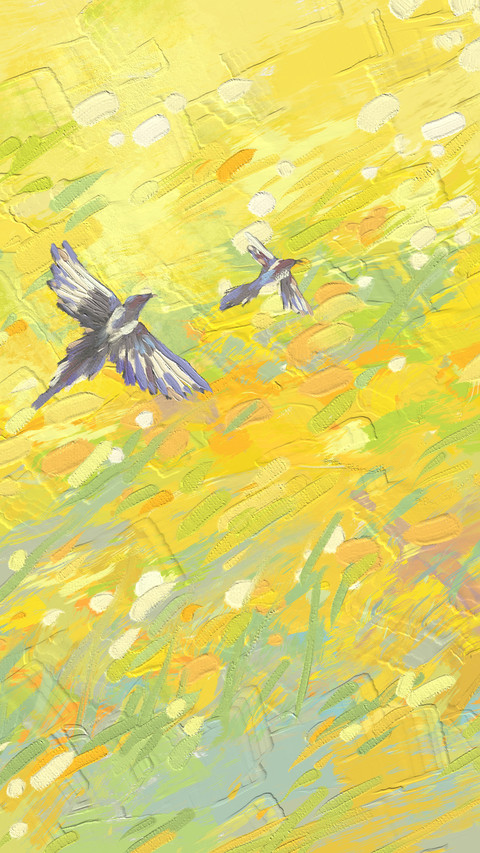 Impressions of spring in oil painting style screenshot