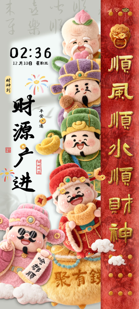 毛绒五路财神到我家 screenshot