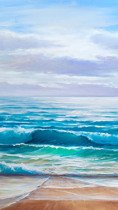 Wave Art Oil Painting screenshot