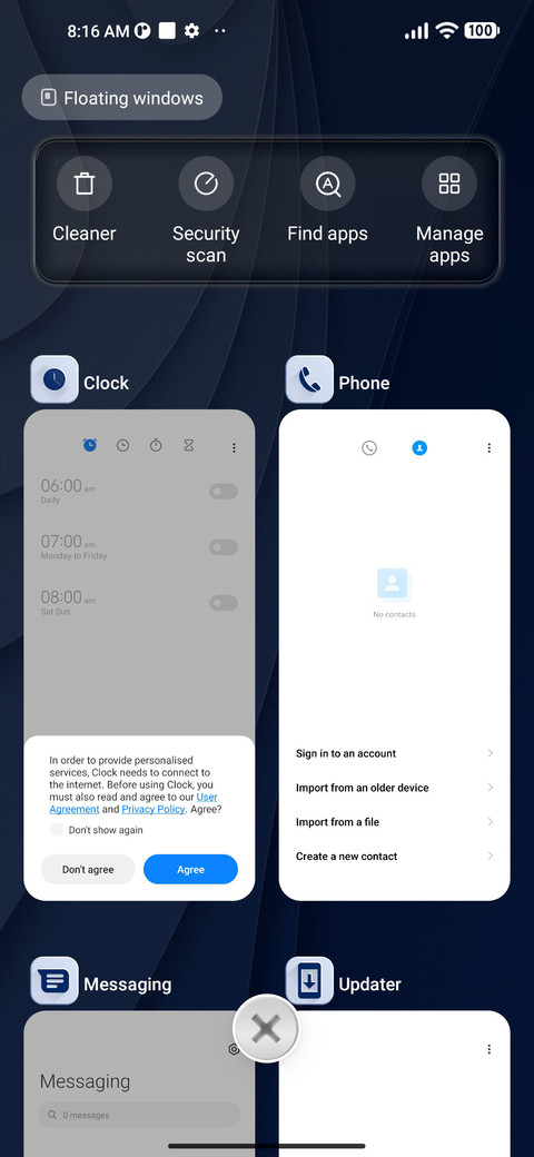 White blue screenshot