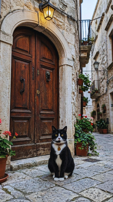 Tuxedo Cat Stands Guard screenshot