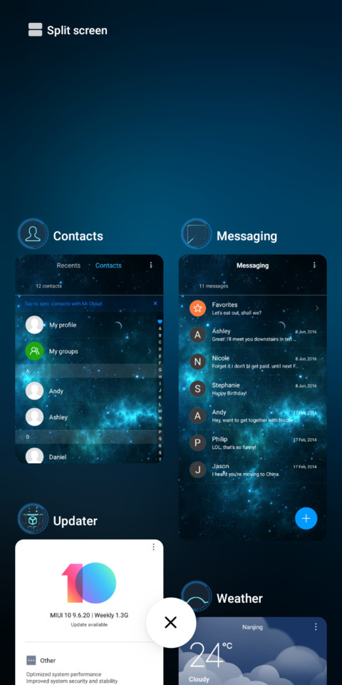 Blue space screenshot