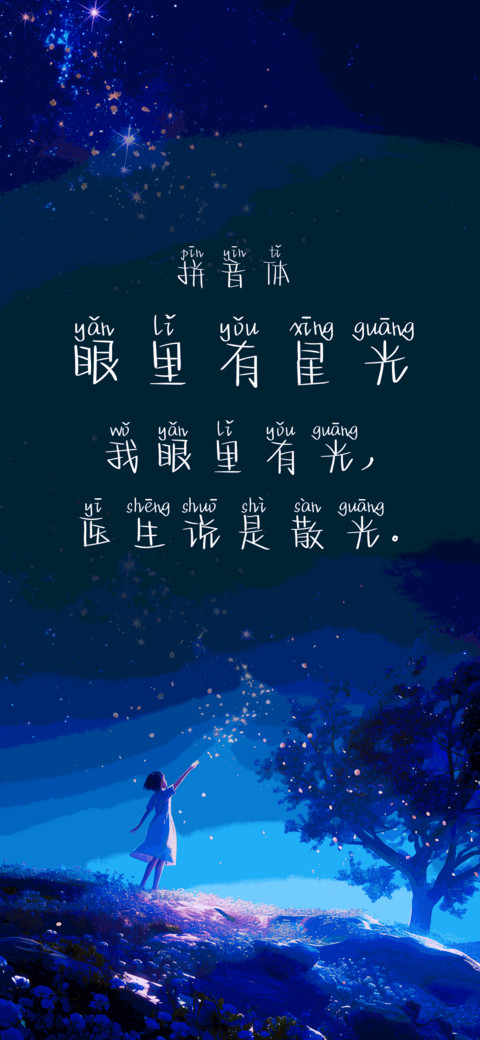 眼里有星光拼音体 screenshot