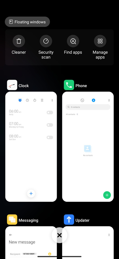 me UI screenshot