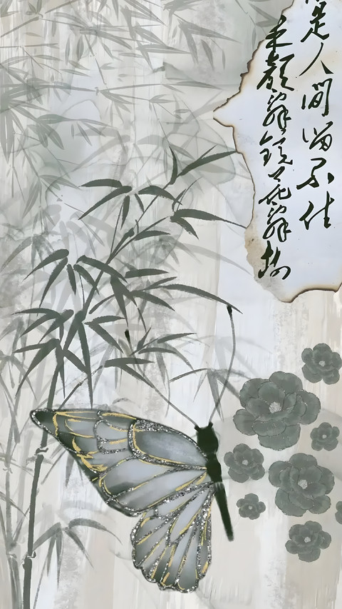 古风蝴蝶壁纸-锐景创意 screenshot