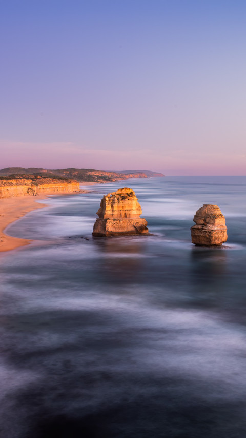 The twelve apostles stand by the coast. screenshot