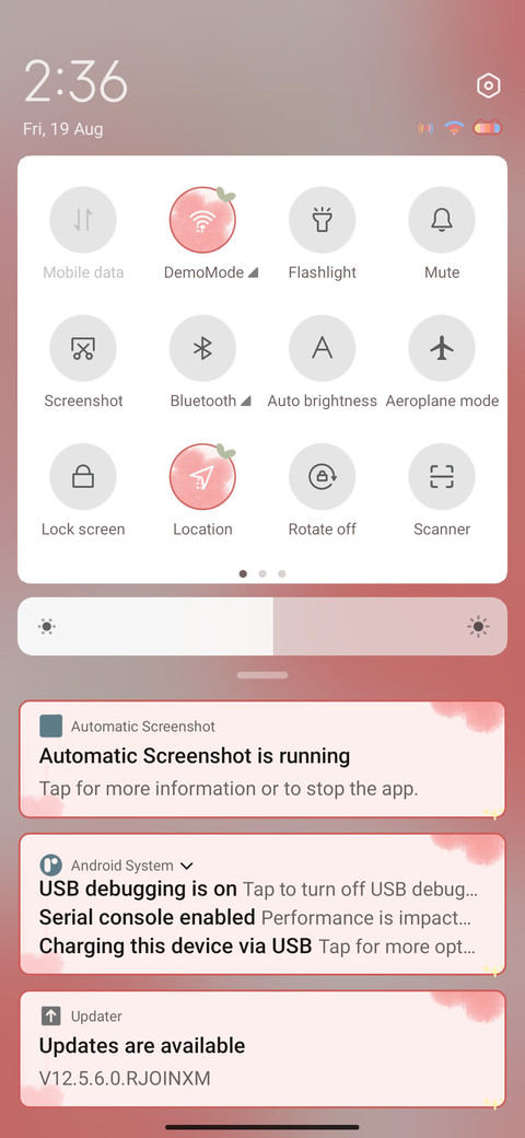Pink flowers screenshot
