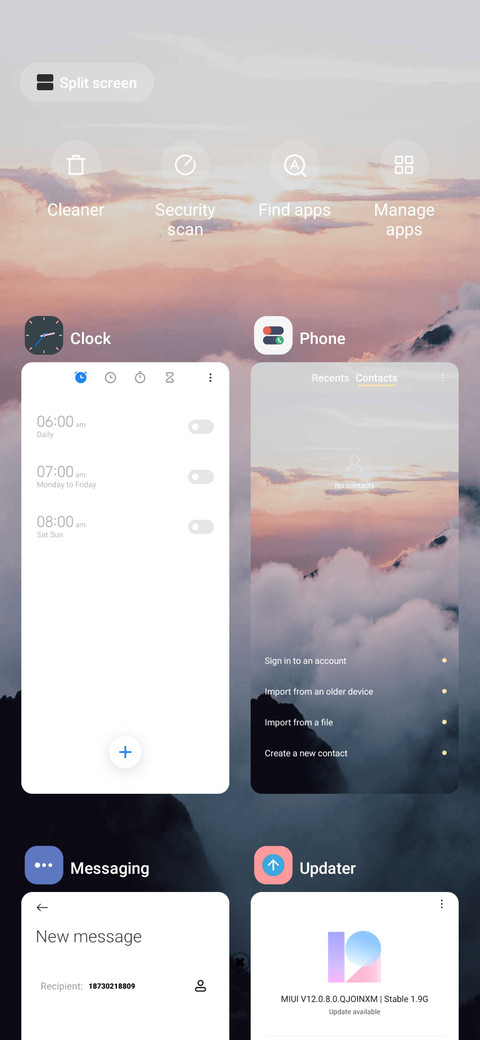 The clouds screenshot