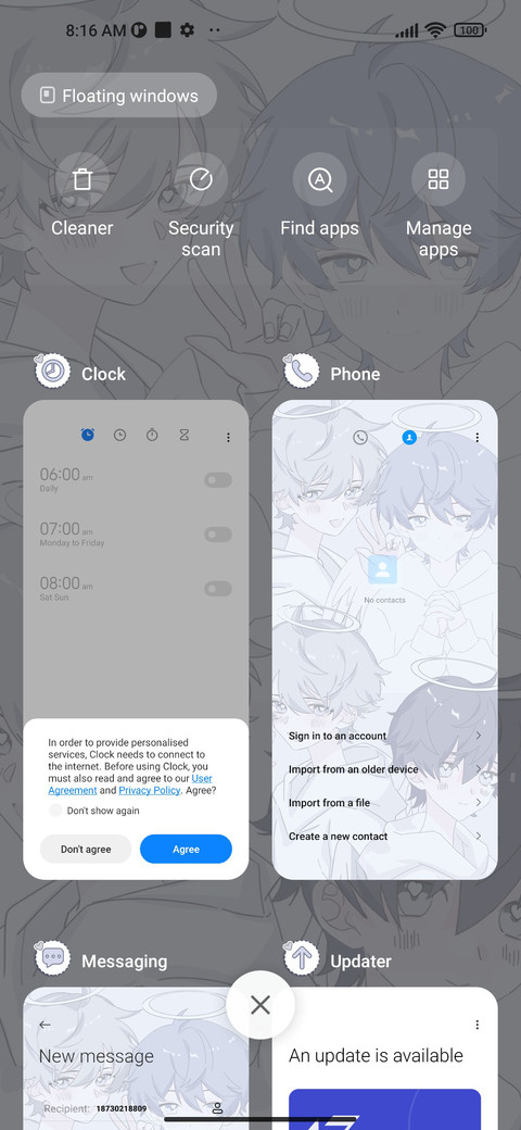 Blue sticker screenshot