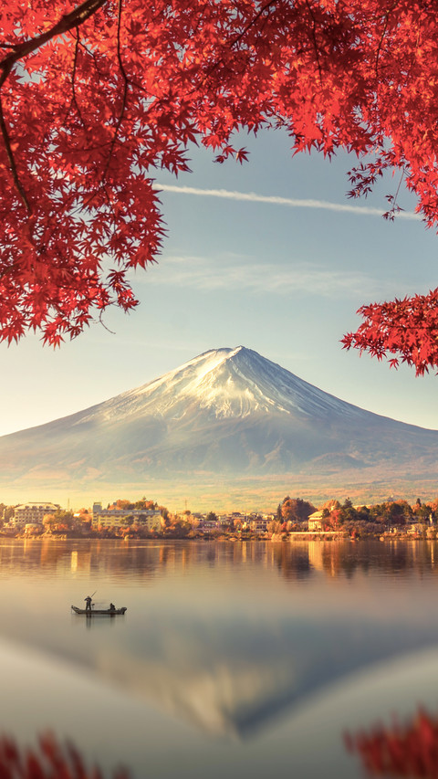 Colorful Autumn Season and Mountain Fuji with Red Leaves screenshot