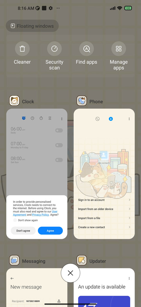 Mobile cat dual screenshot