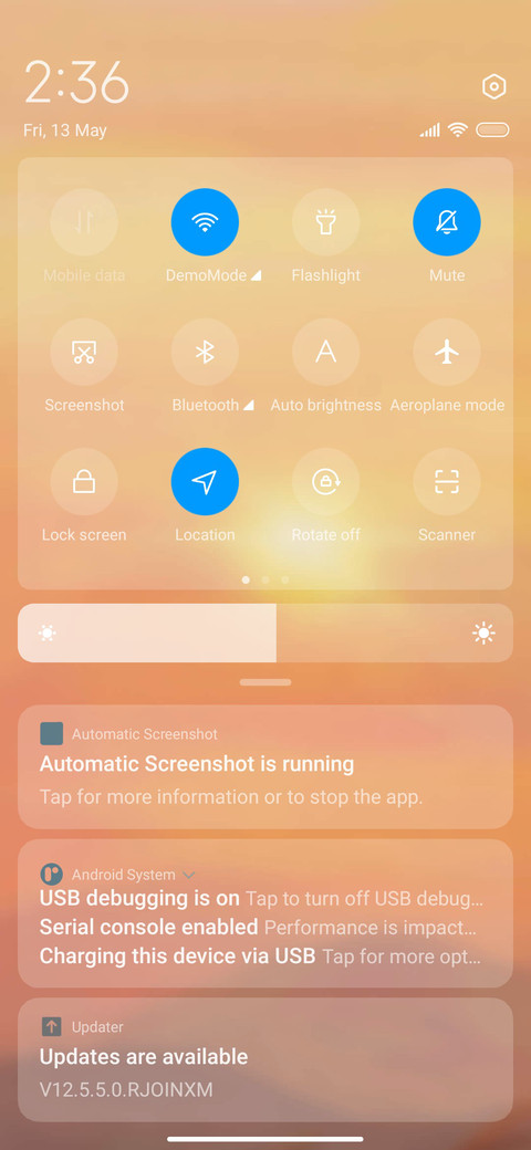 sunset widget screenshot