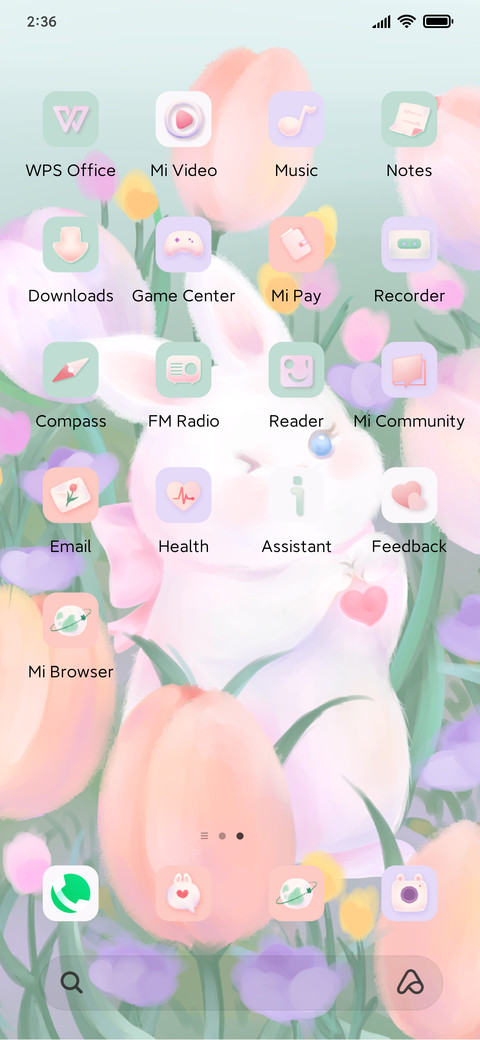 Rabbits in flowers screenshot