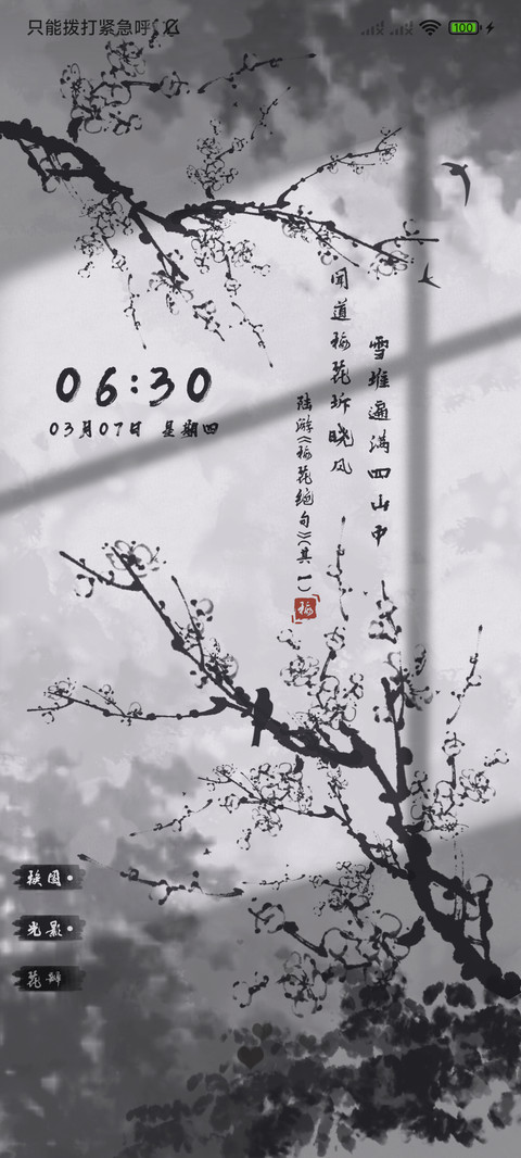 国风水墨花中四君子 screenshot