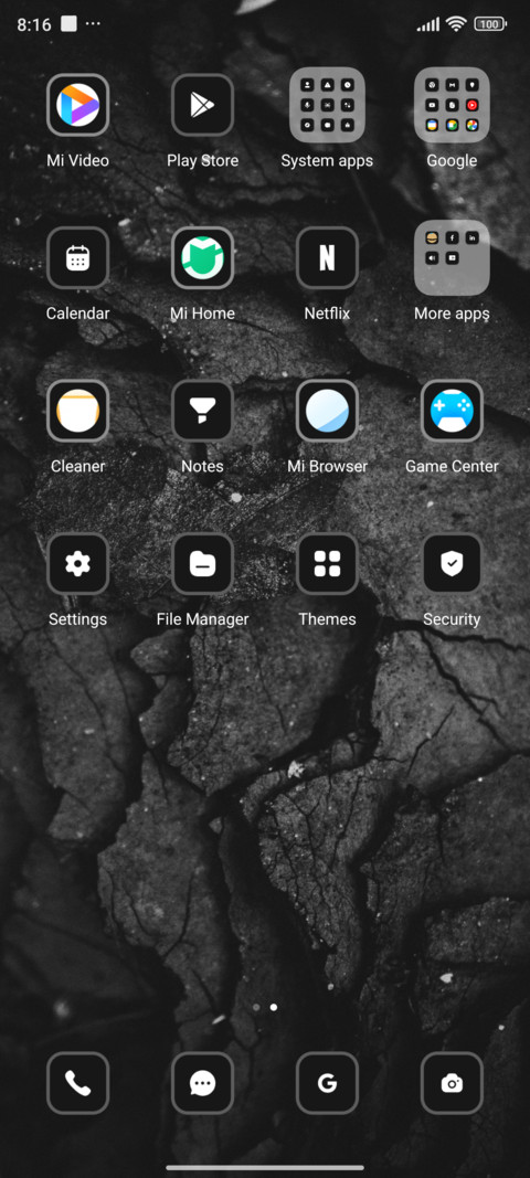 Grayscale screenshot