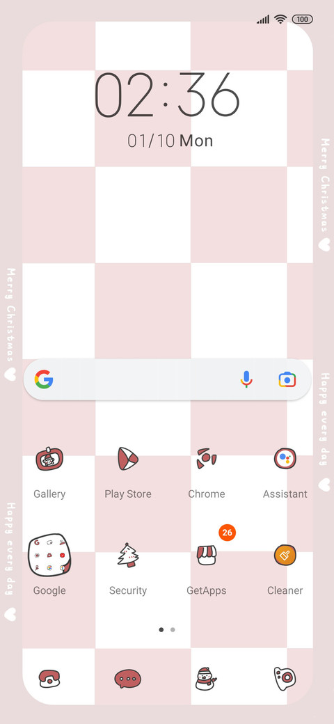 Red grid christmas screenshot