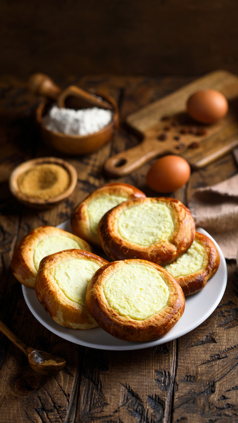 Homemade cottage cheese pastry on a white plate screenshot