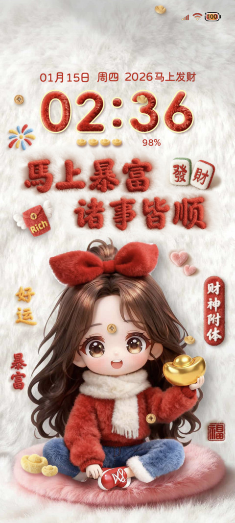女孩新年发财被爱 screenshot