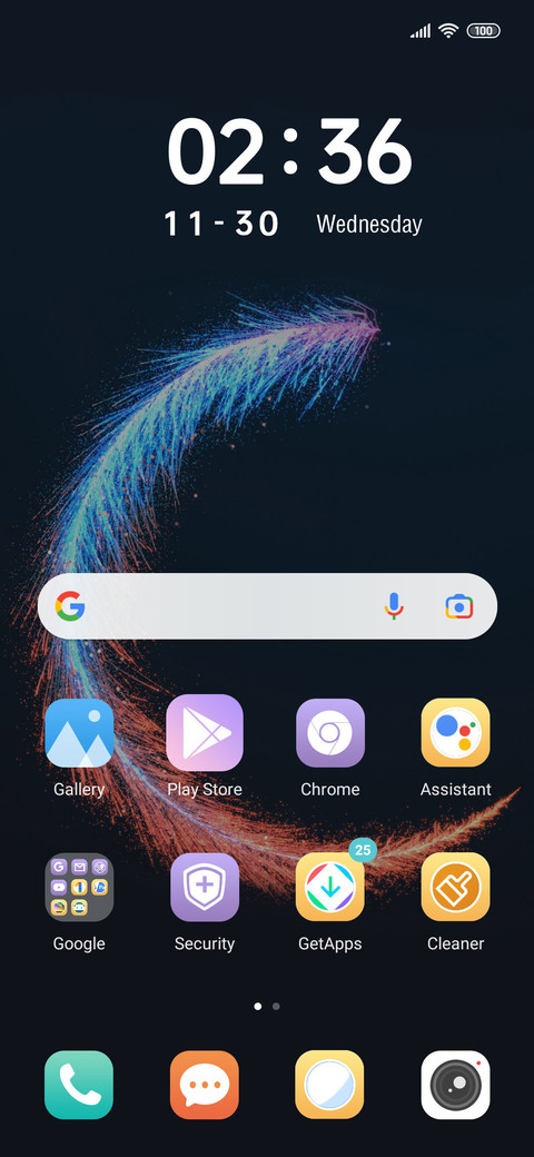 Colored feather screenshot